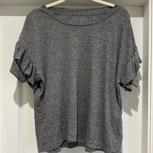 Current/Elliott - Ruffle Roadie Tee Heather Grey size S